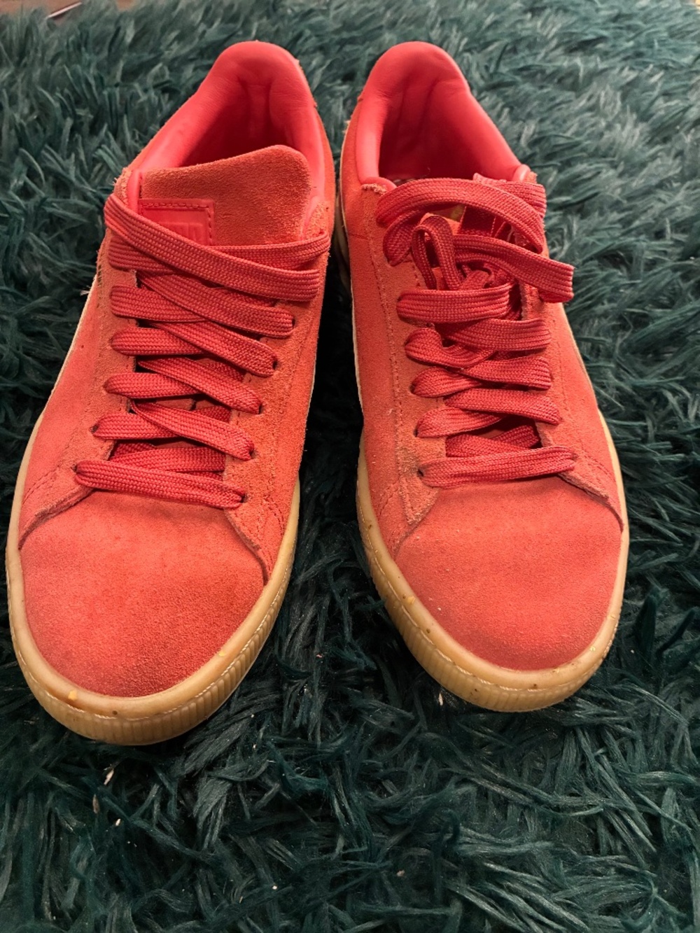 Puma Suede Classic Gum sneakers. Red/Pink Womens Size 6.